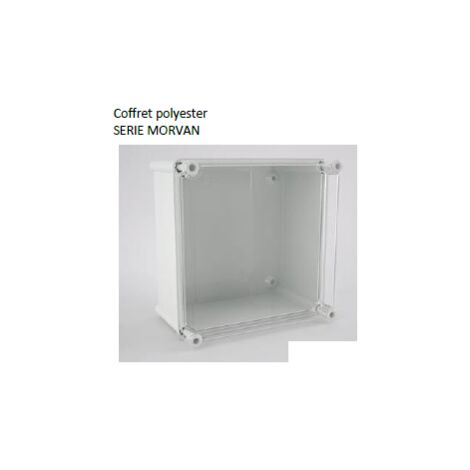Boitier polycarbonate 270x270x170mm avec couvercle transparent double isolation IK10 étanche IP66 série MORVAN