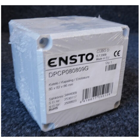 Boitier polycarbonate carré gris 80x82x86mm couvercle opaque vis IK06 IP66 Ensto Cubo D