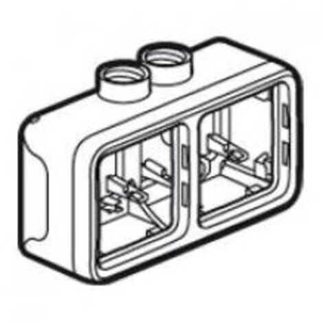 BOITIER PRESSE ETOUPE 2 POSTES HORIZONTAL PLEXO LEGRAND 069678