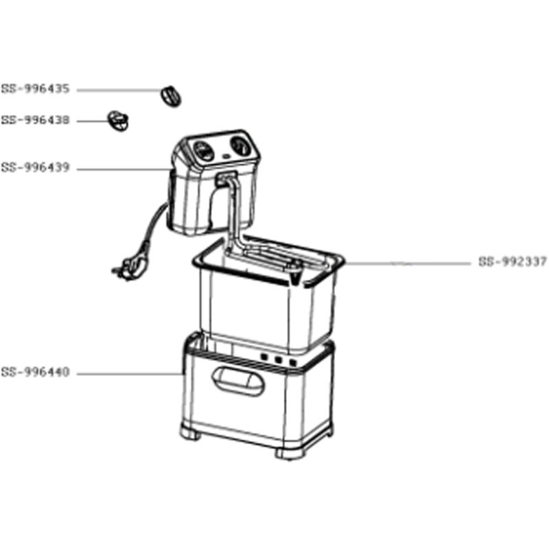 SEB - Boitier + résistance sans boutons (repère SS-996439)