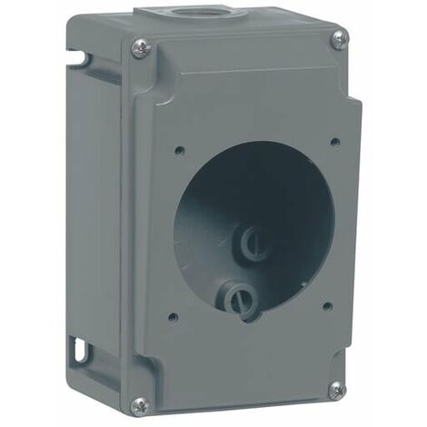 Boîtier réversible simple Hypra pour prises 2P+T , 3P+T et 3P+N+T 32A - 1 entrée - ISO25 - plastique - 052940 - LEGRAND
