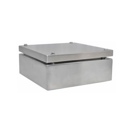 Boîtier RS PRO en Acier inoxydable 304 Acier dim. ext. 200 x 200 x 81mm, IK10, IP66 ( Prix pour 1 )