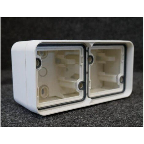 boitier saillie 2 postes horizontaux hager cubyko composable blanc - 2 entrées