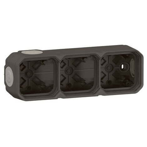 boitier saillie - 3 postes - horizontal ou vertical - anthracite - legrand plexo 069603l