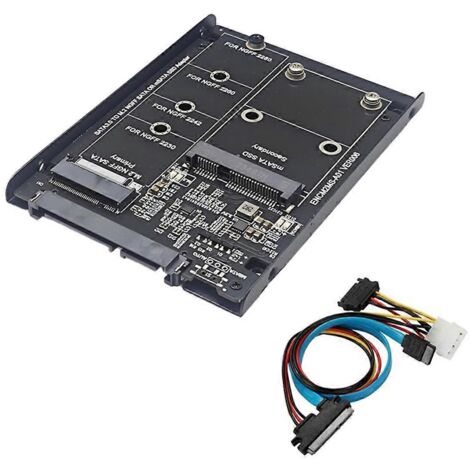 Boîtier SSD M.2 SATA + mSATA vers SATA 3.0 6 Gb/s, carte d'extension noire
