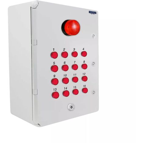 Boîtier supplémentaire pour identification alerte sans-fil 16 LEDs avec sirène + flash + télécommandes d'arrêt (DA600+)