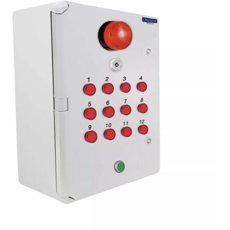 Boîtier supplémentaire pour identification d'alerte sans-fil 12 LEDs avec sirène + flash + bouton reset intégré (DA600+)