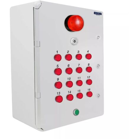 Boîtier supplémentaire pour identification d'alerte sans-fil 16 LEDs avec sirène + flash + bouton reset intégré (DA600+)