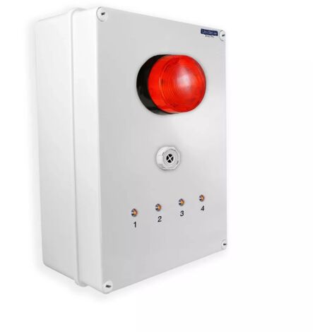 Boîtier supplémentaire pour identification d'alerte sans-fil 4 LEDs avec sirène + flash + télécommandes d'arrêt (DA600+)