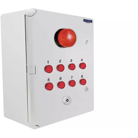 Boîtier supplémentaire pour identification d'alerte sans-fil 8 LEDs avec sirène + flash + télécommandes d'arrêt (DA600+)