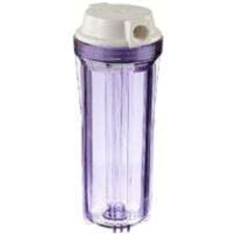 Boîtier transparent avec couvercle plat blanc, adapté aux systèmes d'osmose inverse et de filtration,