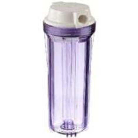 Boîtier transparent avec couvercle plat blanc, adapté aux systèmes d'osmose inverse et de filtration,