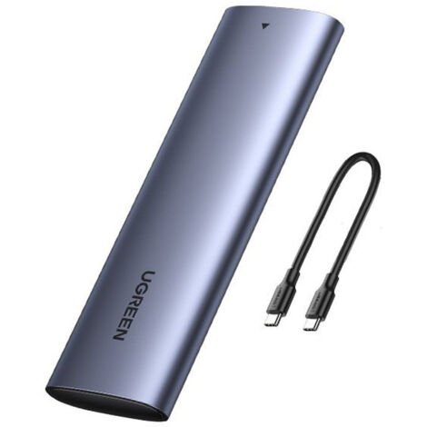 Boitier ugreen m2 m key 10g cable usb c 05 m - gris