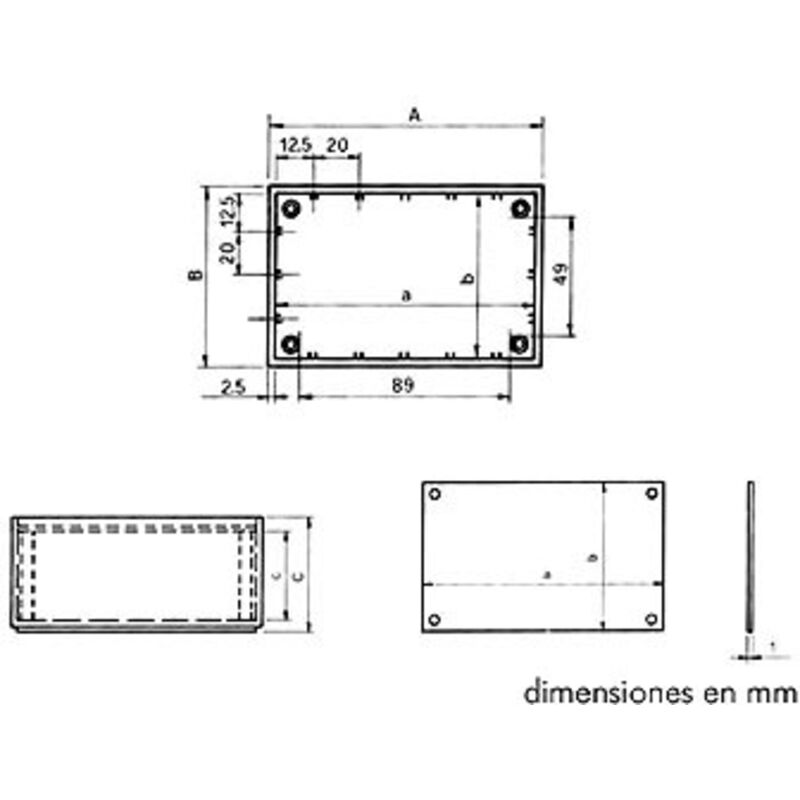 Teko - coffret ''optative'' en plastique - bleu petrole 110.0 x 70.0 x 48.0MM TKP2B