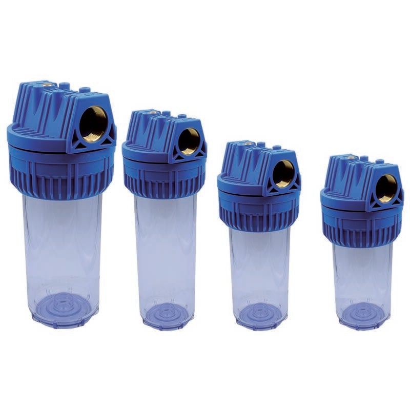 Boîtiers pour cartouches filtrantes conteneur fp3 insert laiton transparent pot 7' diam. 1'