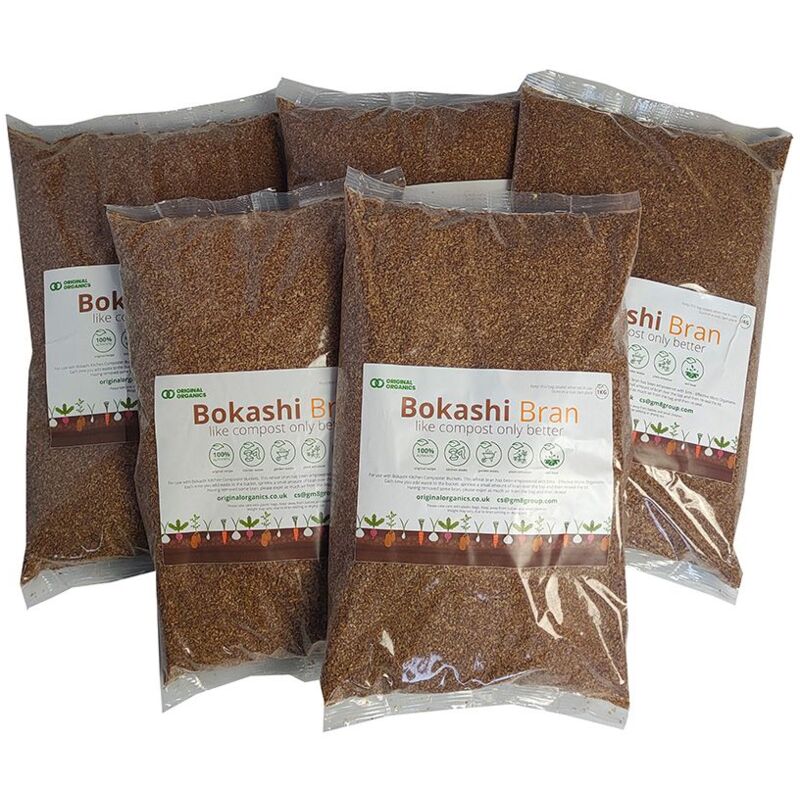 Original Organics Bokashi Bran - 5 Kg Bag (5 x 1Kg) Brown Polypropylene