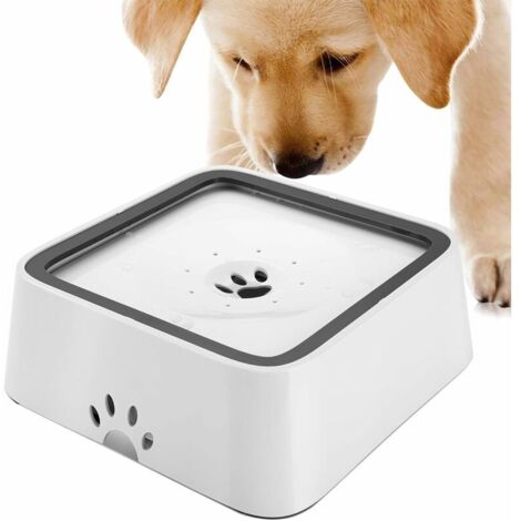 Bol à eau flottant pour chat et chien avec filtre de 1,5 L, bol à eau anti-déversement pour chat, buveur lent, fontaine à eau antidérapante en ABS