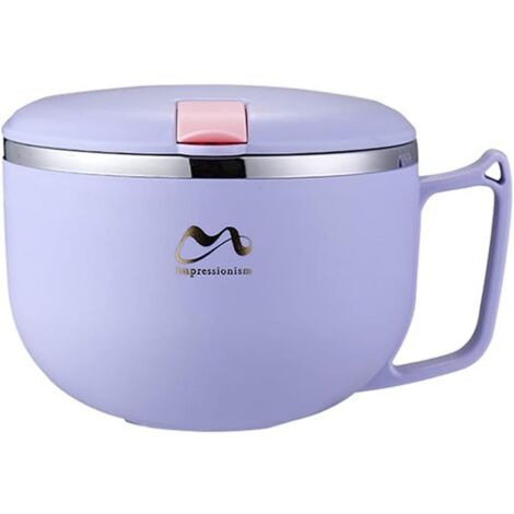Bol à nouilles instantanées–Anti-fuite et résistant-Accessoire de cuisine réutilisable pour la maison,le travail et l'école-1200 ml