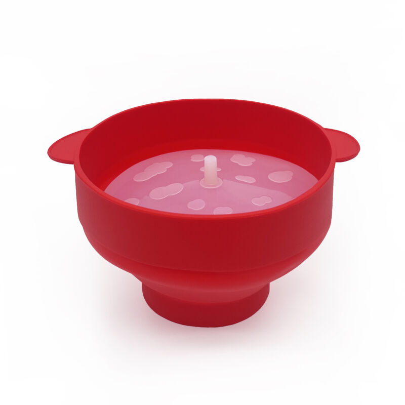 Bol à popcorn pliable en silicone rouge