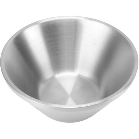 Bol à Salade en Acier Inoxydable 304 Double Couche, Style Moderne pour Salades, Snacks, Nouilles et Glaces, Argenté 15cm / 5.9 Pouces