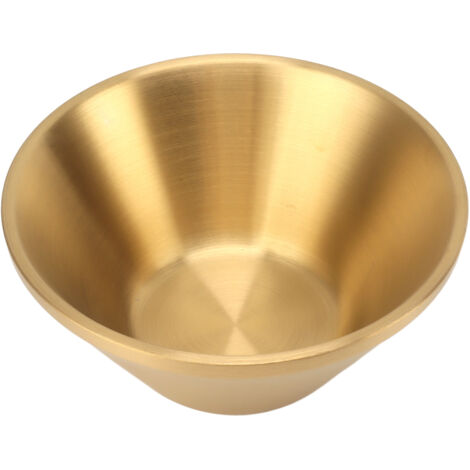 Bol à Salade en Acier Inoxydable 304 Double Couche, Style Moderne pour Snacks, Riz, Nouilles, Glaces, Doré 12cm / 4.7in