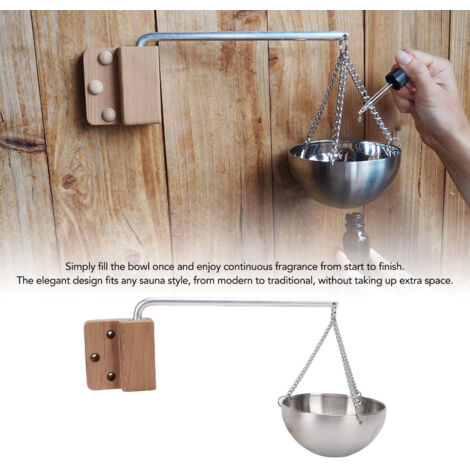 Bol aromático para sauna y spa, soporte de acero inoxidable para aceites esenciales.