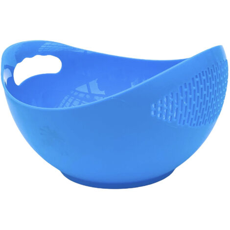 Bol avec passoire Plastique 521 Bleu Passoire à pâtes Passoire de cuisine Bol de lavage Égouttoir Saladier Lavable au lave-vaisselle