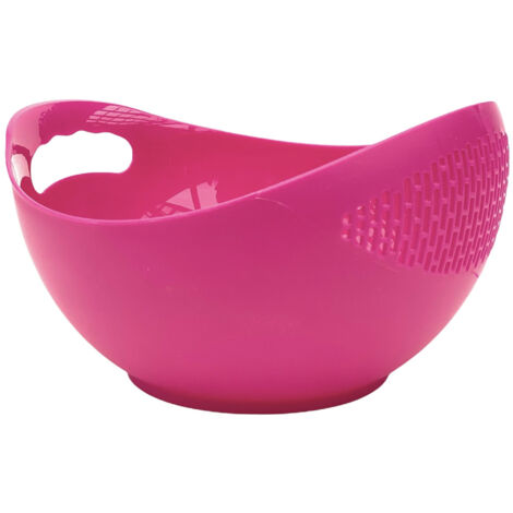 Bol avec passoire Plastique 521 Rose Passoire à pâtes Passoire de cuisine Bol de lavage Égouttoir Saladier Lavable au lave-vaisselle