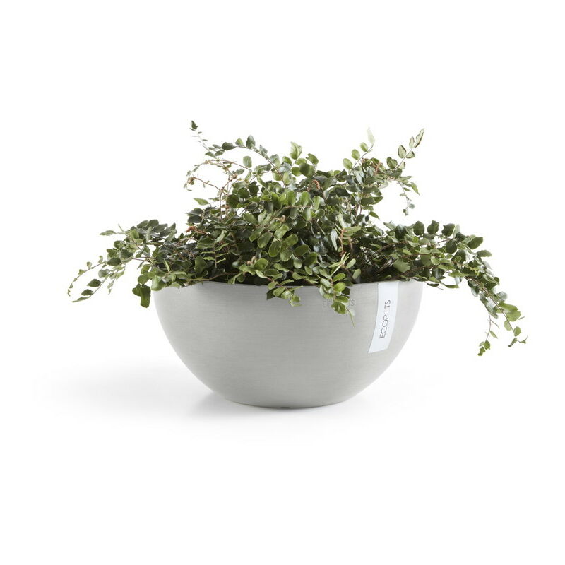 Pot Rond Brussels 30 Blanc Gris - ø 30 x h. 14 cm - 6,5 l - Ecopots
