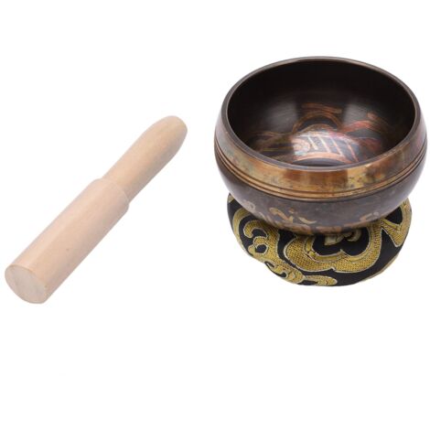 Bol chantant tibétain portable en laiton pour méditation yoga, bols chantants artisanaux du Népal, décoration spirituelle et relaxation sonore.