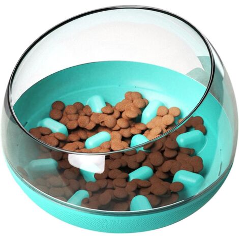 Bol d'alimentation lente pour chien - Gamelle interactive - Gamelle anti-torsion - Bleu-Ensoleillé
