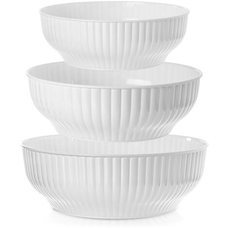 Bol de cuisine en plastique blanc 2,5/4/5 l 3 pièces.