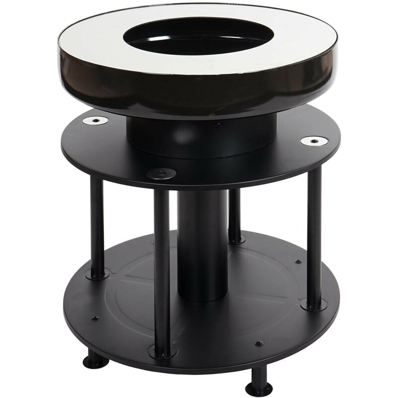 Mendler - Bol de feu avec grill HWC-K95 - foyer Grill bbq - plaque de grill surface de dépôt - acier inox émaillé ø 56cm noir