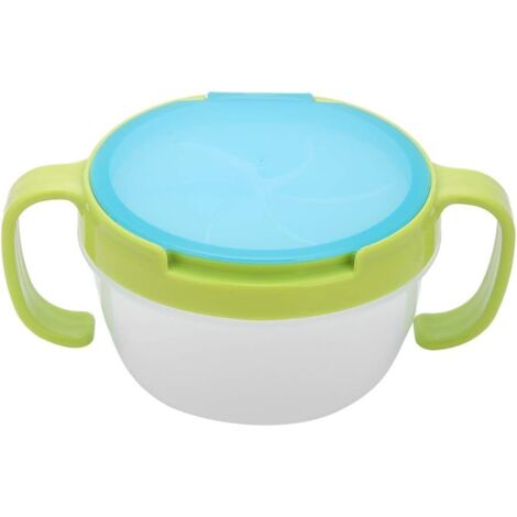 Bol de nourriture pour enfants anti-éclaboussures à double poignée sans BPA (vert)