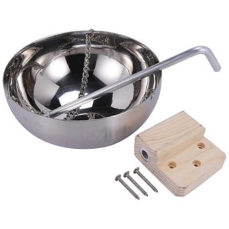 Bol de sauna en acier inoxydable de 20 cm pour hammam - Argenté
