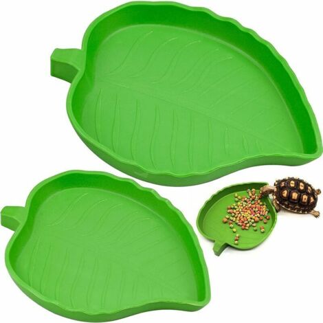 Bol d'eau de Nourriture pour Reptiles Abreuvoir Tortue Plat de Reptile pour Petits Animaux domestiques Reptile, Tortue, Lézard, Araignée, Scorpion 2 Pièces (Vert)