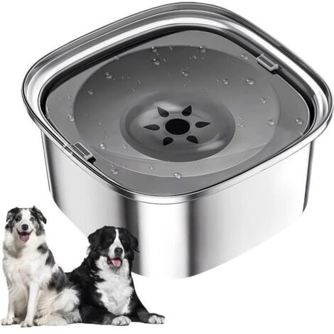 Bol d'eau - LEYTN - 3L - Acier inoxydable - Anti débordement - Flottant pour chien