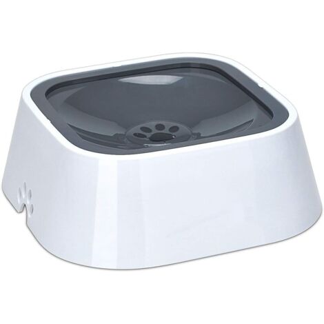 Bol d'eau pour Animaux de Compagnie, Gamelle Flottante pour Animal Domestique 1.5l, Anti-débordement Bol d'eau de flottabilité pour Chien Chats, Bouche Non mouillée Antidérapante sans BPA (Gris)