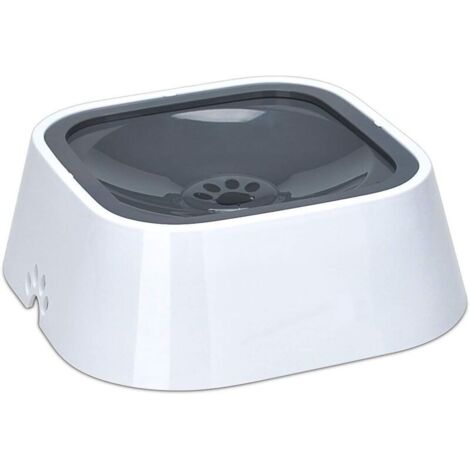 Bol d'eau pour Animaux de Compagnie, Gamelle Flottante pour Animal Domestique 1.5l, Anti-débordement Bol d'eau de flottabilité pour Chien Chats, Bouche Non mouillée Antidérapante sans BPA (Gris)