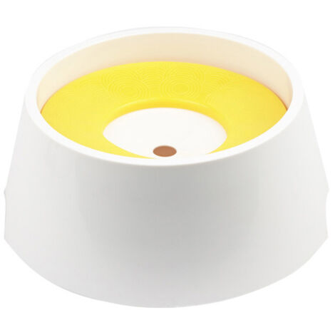 Bol d'eau pour animaux de compagnie lent, bol d'eau automatique pour animaux de compagnie, bol d'eau flottant, bol d'eau flottant, chien chat chiots chaton 1L grande capacité(jaune)