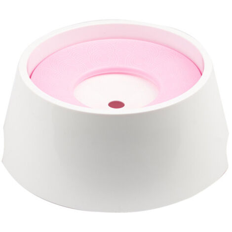 Bol d'eau pour animaux de compagnie lent, bol d'eau automatique pour animaux de compagnie, bol d'eau flottant, bol d'eau flottant, chien chat chiots chaton 1L grande capacité(rose)