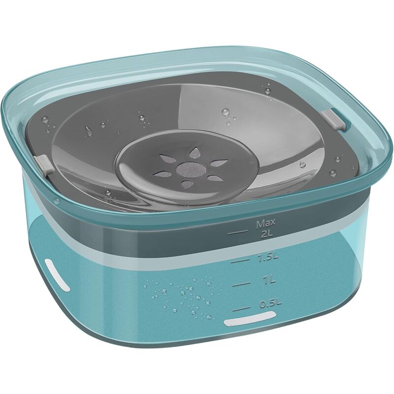 Sunxury - Bol d'eau pour chien de 2 l, 78 oz (environ 1984,5 grammes), bol pour chien sans déversement, bol de voyage anti-déversement à alimentation