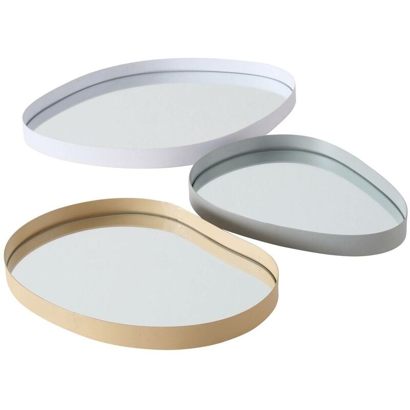 Boltze Gruppe - Bol décoratif wolka, verre miroir, ensemble de 3