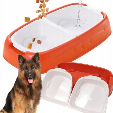 Bol double pour chien 2 rouge (40)