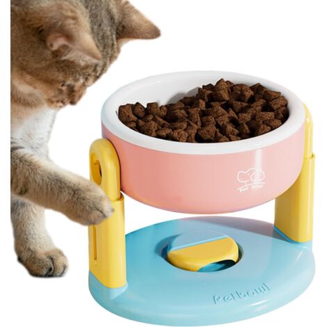 Bol Élevé pour Chat - Gamelle Alimentation Hauteur Réglable Ventouse pour