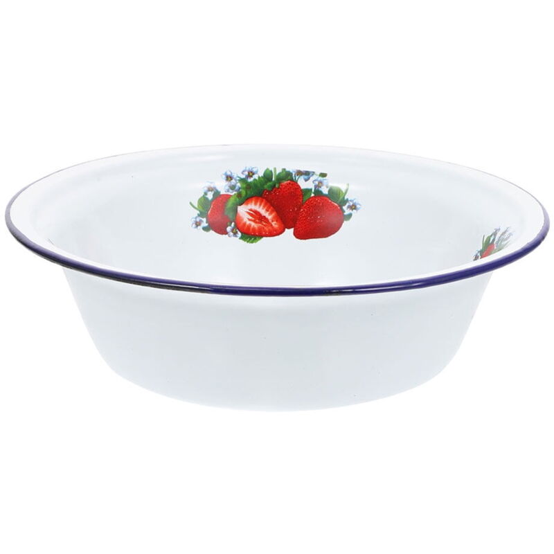 Feiyue - Bol émaillé de style rétro pour cuisine, pot émaillé vintage, bassin à soupe pour la maison