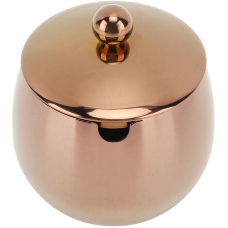 Bol en acier inoxydable pour sucre et épices avec couvercle, rangement pour sel, bonbons, café, lavable au lave-vaisselle, couleur or rose