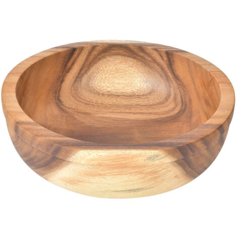 Bol en Bois pour Aliments - Récipient Polyvalent pour Soupe, Salade de Fruits, Cuisine et Repas - 32.5x10.5cm