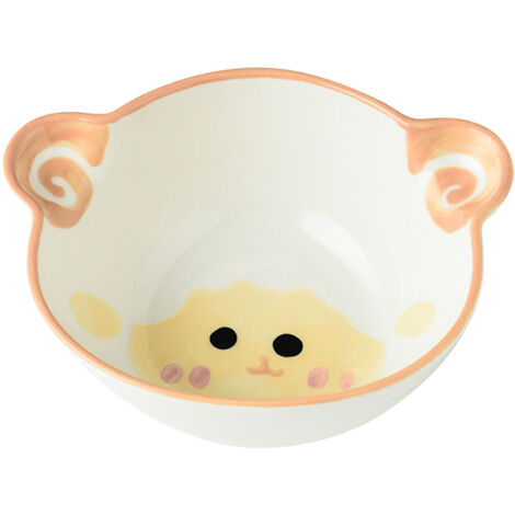 Bol en Céramique Enfant Forme Animaux Mignons pour Céréales, Soupe, Pâtes et Glace - Agneau