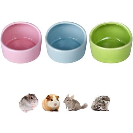Bol en Céramique - Non spécifié - Pour Hamster - Rose, Bleu, Vert - Anti-morsure - Facile à nettoyer